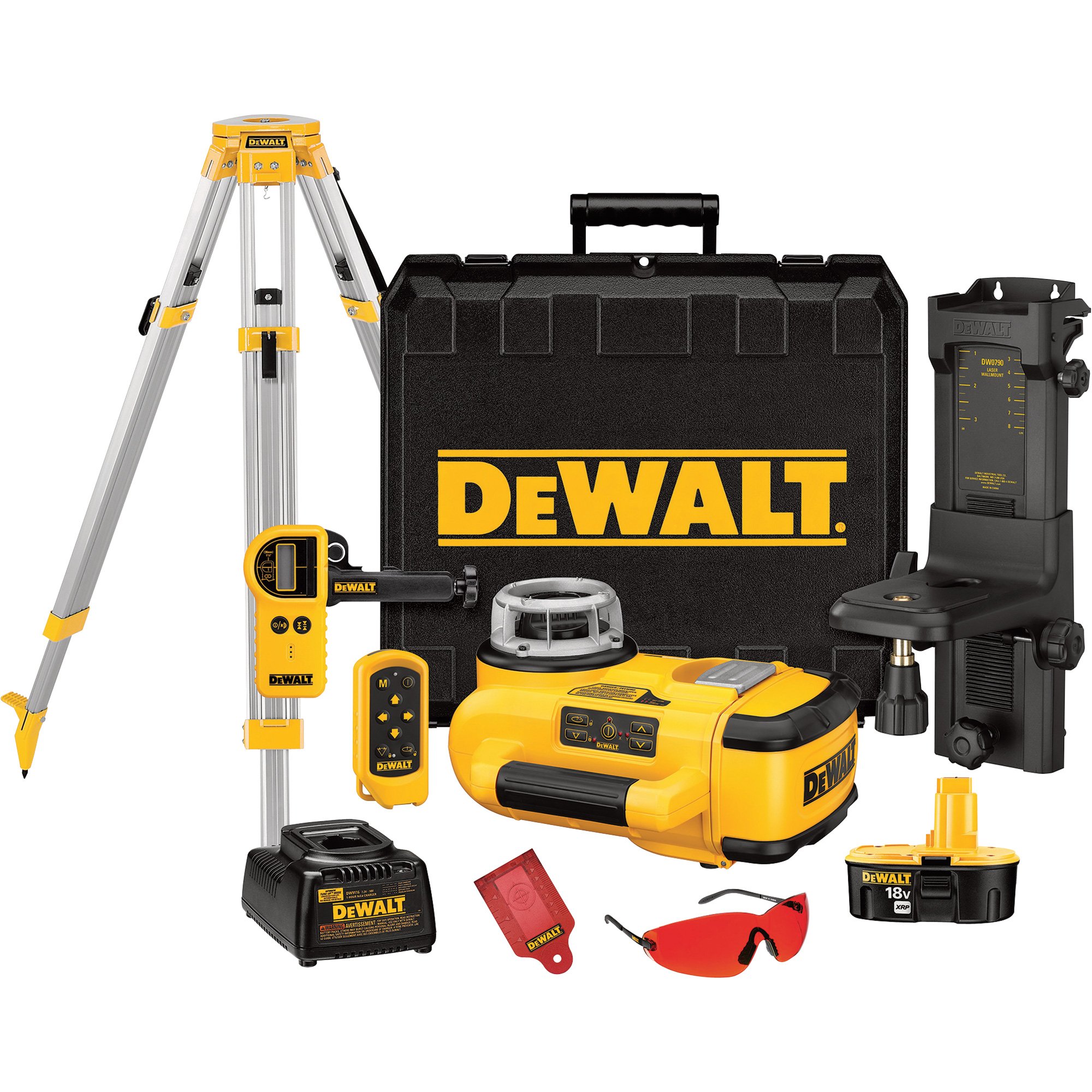 DEWALT 18 Volt Cordless Self-Leveling Interior/Exterior Rotary Laser Kit, Model# DW079KDT